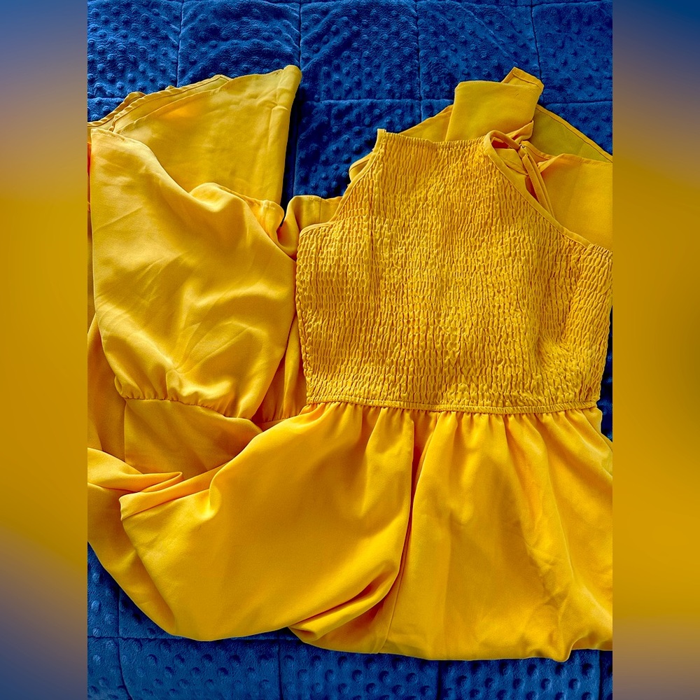 Yellow Maxi Halter Dress